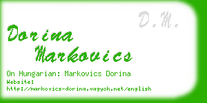 dorina markovics business card